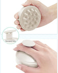 HEETA Scalp Massager Hair Growth, Soft Silicone Scalp Scrubber Shampoo Brush for Exfoliation, Dandruff Removal Head Massage Stress Relax, Wet & Dry Use for Thick Thin Curly Hair Care, Beige