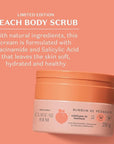 Cuide-se Bem Peach Bumbum Scrub, Vegan Exfoliating Scrub with Niacinamide and Apricot Seeds, 8.11 Ounce (230g)