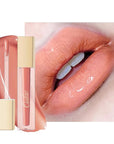 Oulac Shine Nude Liquid Lipstick for Women-Lip Plumper Lip Gloss for Dry Lip Care, Lightweight Soft and Hydrating Lip Tint Stain with Vitamin E & Rose Oil Vegan & Cruelty-Free, S01