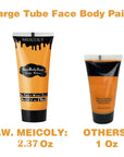 MEICOLY Orange Cream Face Body Paint,2.37Oz Large Tube Water Based Washable Face Paint,Non-Toxic Full Body Paint for Adults and Children, Pumpkin Halloween SFX Special Effects Cosplay Makeup,Orange