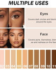 Kaely 2Pcs Cream Pot Concealer Full Coverage Makeup Set, Under Eye Brightener Color Correcting Concealer for Dark Circles, Waterproof Foundation Palette with Brush, Corrector de ojeras, 09+10