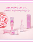 2PCS Magic Color Changing Lip Oil - Big Brush, Long Lasting Shimmery, Warm Change Hydrating Lip Gloss