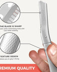 ZOMCHI Eyebrow Razor, Face Razors for Women&Men, Eyebrow Trimmer Shaper with Precision Cover,Facial Shaver with 6 Blades (Silver)