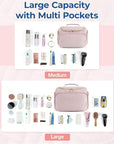 BAGSMART Travel Toiletry Bag, Large Wide-open Travel Bag for Toiletries, Makeup Cosmetic Travel Bag with Handle