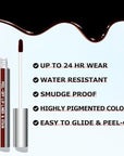 Cilrofelr Peel Off Lip Liner Stain, Long Wear Tattoo Lip Liner with Tweezer, Peel Off Lip Stain with Matte Finish, Long Lasting, Waterproof, Transfer-proof, Highly Pigmented Color (Cocoa)