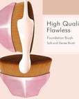 Foundation Brush, Daubigny Perfect Makeup Brush for Face Blush Liquid Powder Foundation Brush for Blending Liquid, Cream or Flawless Powder Cosmetics with Protective Case (Rose Golden)