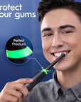 Oral-B iO Series 6 Rechargeable Electric Toothbrush with Visible Pressure Sensor to Protect Gums, 2 Minute Timer, 5 Cleaning Settings, 1 Replacement Toothbrush Head, and Travel Case, Grey Opal