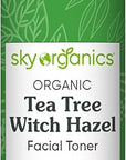 Sky Organics Organic Tea Tree & Witch Hazel for Face, Purifying Facial Toner to Hydrate, Soothe, Cleanse and Balance Blemish-Prone Skin, Helps Minimize The Appearance of Pores, 8 fl oz webook