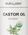 Organic Castor Body Oil: Cold Pressed 16OZ USDA Certified 100% Pure Organic Castor Oils for Hair Growth&Skin Oil for Eyebrows, Eyelash Carrier Oil for Women&Men Hair Moisturizer,Hexane-Free