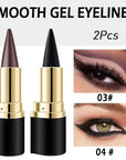 Kaely 2Pcs Black Brown Gel Eyeliner Pencil, Natural Black Eyeliner Cream for Waterline, Crayon Eye Liner Waterproof Smudge Proof, Smokey Eye Eyeshadow Palette Halloween Makeup, delineador de ojos