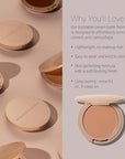 No Makeup Makeup Long-Lasting Lightweight Foundation & Brush Duo | Cruelty-Free, Fragrance-Free, Buildable, Transfer-Proof Liquid Makeup (Deep)