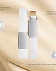 Blanc Cover Cream Stick,Korean Color-Changing Foundation Stick, Full Coverage Base Makeup, Dual-Ended with Detachable Brush for a Flawless Look (Ivory White)