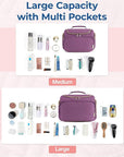 BAGSMART Travel Toiletry Bag, Large Wide-open Travel Bag for Toiletries, Makeup Cosmetic Travel Bag with Handle