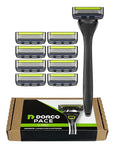 Dorco Pace 5 Pro Razors- Shaving System For Men with Trimmer - 1 Handle + 9 Cartridge Set