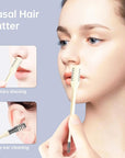 2-in-1 Nasal Hair Cutter for Women,3pcs Double Sided Nasal Hair Cutter,Nostril Hair Remover Tool, 360° Rotating Nose Hair Trimmer with Ear Digger for Men and Women Manual Nose Hair Trimmer