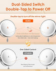 Makeup Mirror, 1X/30X Magnification with 3 Level LED Lights, 5000 mAh Rechargeable Double Sided 9” Magnifying Mirror with 360° Rotation, Perfect for Precision Grooming and Makeup, Women Gift