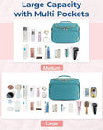 BAGSMART Travel Toiletry Bag, Large Wide-open Travel Bag for Toiletries, Makeup Cosmetic Travel Bag with Handle