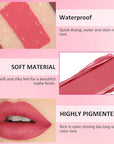 Matte Liquid Lipstick,Dark Purple Liquid Lip Stains, Long Lasting Waterproof Lip Gloss Makeup, Velvet Non-Stick Cup Lips Stain X-08#