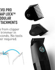 Bevel Professional Hair Clippers & Beard Trimmer for Men, Barber Supplies, Cordless Hair Clippers, Hair Trimmer for Men, 4 Hour Rechargeable Battery, Black