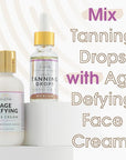 GLEOW Face Tanning Drops to Add to Moisturizer, Face Self Tanner with Revitalizing Cream, Bronzing Drops with Hydrating Cream 1oz+3.4oz