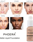Hilareco PHOER Foundation, 1 pcs-105- Sand, Full Coverage Vegan Guarantee 30ml