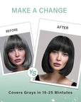 Black Hair Dye Shampoo, Hair Color Shampoo for Women Men, Covers Grays in Minutes, Champu Para Canas, Easy to Use, 16.90 Fl Oz