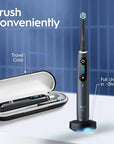 Oral-B iO Series 8 Electric Toothbrush with 2 Replacement Brush Heads and Travel Case, Rechargeable Toothbrush, Black Onyx