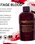 Mehron Makeup Stage Blood | Realistic For Halloween | Washable Fake Blood for Special FX, Stage & Screen, Halloween, & Cosplay (9 oz) (Dark Venous)
