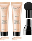 Sulily 2 Pcs BB Cream Full Coverage Foundation,Hydrating BB Cream(ivory)