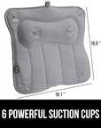GORILLA GRIP Mesh Bath Pillow for Tub, 6 Powerful Suction Cups, Oversized Headrest with Breathable FlexComfort Technology for Neck, Head, Back Support, Luxury Machine Washable Bathtub Must Haves, Gray