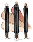 3PCS Eyeshadow Stick,Champagne Metallic And Shimmer Eye shadow Pencil Crayon Brightener Makeup with Crease-proof Formula,Waterproof & Long Lasting Eye Shadow And Eyeliner Pen Set