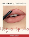Runway Rogue Designer Liner Lip Pencil, Matte Spiced-Nude Lip Liner Pencil and Lip Liner Sharpener, ‘Nude Awakening'