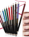 12 Pcs Double Head Rich Vibrant Colors Lip Liner Pencils Eye Liner Sticks Set with Sharpener for Daily Makeup,Easy to Apply & Remove,Waterproof (A)