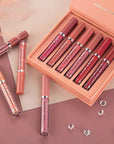 R.Y.M 6 Pcs Red Matte Liquid Stick Set, Natural, Moisturizing, Plumper Lip Gloss Set, Long Lasting for lip color, with beautiful finish(A, 0.54 Ounce (Pack of 6))