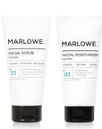 MARLOWE. Skin Care Set, No. 122 Facial Scrub 6 oz & No. 123 Facial Moisturizer 6 oz with Natural Extracts & Antioxidants, Cleanses, Exfoliates, Hydrates & Soothes