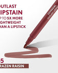 COVERGIRL Outlast, 45 Brazen Raisin, Lipstain, Smooth Application, Precise Pen-Like Tip, Transfer-Proof, Satin Stained Finish, Vegan Formula, 0.06oz