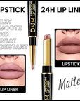 2-in-1 Light Nude Beige Lip Liner & Lipstick Set Kit for Women, Matte Lips Kit with Lip Liner Lip Stains Long Lasting Waterproof 24 Hour Lipstick and Lip Liners Combo Lipliners Pencil Set 23