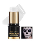 Matte White Face Body Paint Stick, Colored Professional Full-Coverage Oil-Based Cream Face Body Painting Stick, Eye Black Sticks for Halloween Cosplay Christmas Party, Foundation Makeup for Adults-01
