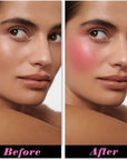 Rose Bean Paste Matte Single Pressed Cheeks Face Blushes Makeup Palette, Rose Bean Monochrome Cream Blushes Palette Makeup for Older Women, Natural Pigmented Paleta de rubores monocromática 04