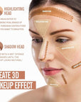 KIMUSE 2 Color Dual Cream Contour Stick, Highlight Face Makeup