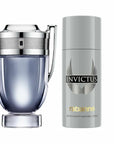 Paco Rabanne Invictus 3-Piece Gift Set for Men, (3.4 Oz Eau De Toilette Spray + 5.0 Oz Deodorant spray + 0.33 Oz Travel Spray)