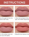 2-in-1 Antique Rose Lip Liner & Lipstick Set Kit for Women, Matte Lips Kit with Lip Liner Lip Stains Long Lasting Waterproof 24 Hour Lipstick and Lip Liners Combo Lipliners Pencil Set 04