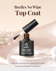 Beetles Matte Gel Top Coat for Gel Nail Polish, 7.5ML Chrome Proof Matte Top Coat No Wipe Powder-Resist Matte Finish for Detail Chrome Nail Powder Painting Long Lasting UV Nail Art