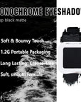 Matte Single Eye Shadow Palette Makeup, Deep Dark Black Monochrome Eyeshadow For Older Women, Mini Single Pressed Pigmented Waterproof Sombras Para Ojos, Vegan, Talc, Paraben&Cruelty Free