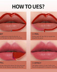 Matte Lip Stain Peel Off Lip Gloss& Lip Liner 2-in-1: One end defines lips with precision liner, the other peels off to reveal long-lasting, waterproof, smudge-proof, transfer-proof matte color.4#