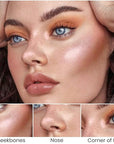 Kaely 2Pcs Cream Bronzer Highlighter Stick,Face Shaping Contouring Shades Makeup,02+03