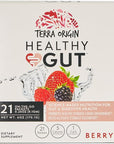 TERRA ORIGIN Healthy Gut Stick Packs, L-Glutamine, Slippery Elm, Aloe Vera, Licorice Root Extract, Gut Health, Digestive Support, Leaky Gut Repair, Immune Function, On-The-Go, 21 Ct, Berry