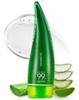 Holika Holika Aloe 99% Soothing Gel, 8.5 Ounce, 250ml - No Sticky 99% Aloe Vera Sunburn Relief - Moisturizing, Fast Absorbing for Face, Skin, Body&Hair