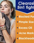 Clearasil Acne Treatment Facial Cleansing Pads, Stubborn Acne Control 5-in-1 Daily Pads, 90 Pads (Pack of 3)