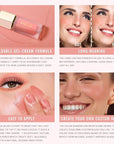 KIMUSE Soft Cream Blush Makeup, Liquid Blush for Dewy Finish